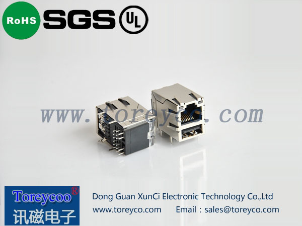 RJ45+單層USB